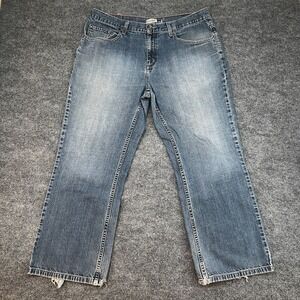 Anchor Blue Jeans Mens 38x30 Original Straight Leg Denim Distressed